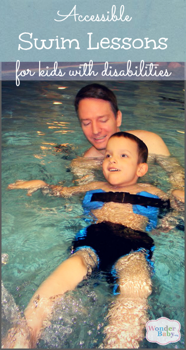 Ivan swimming with his dad