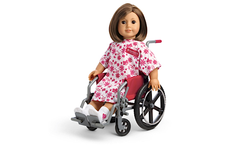 American Girl doll in her wheelchair