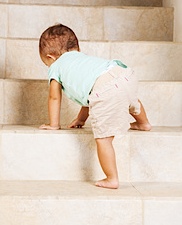 baby climbing stairs