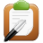 Clipboard and pen icon.