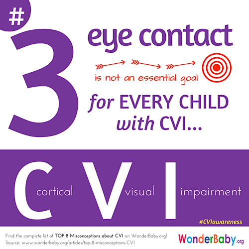 Children diagnosed with CVI rarely use eye contact because of the complexity of the skills needed to do so