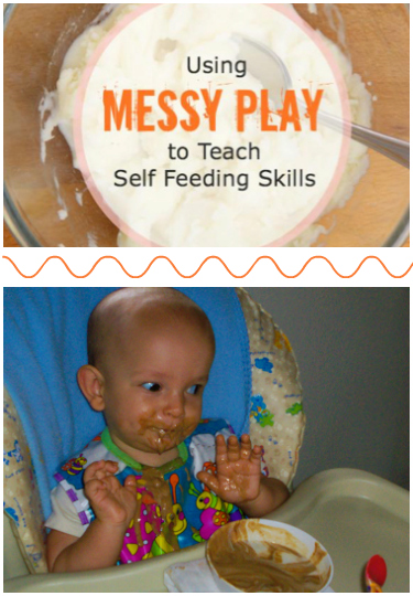 Using Messy Play to Teach Self Feeding Skills