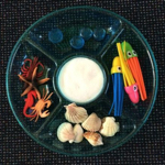 A tray with summer items