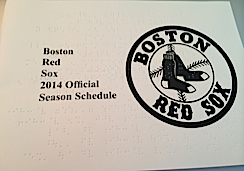 Red Sox season schedule in braille