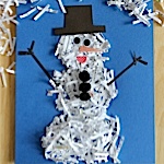 shredded paper snowman project