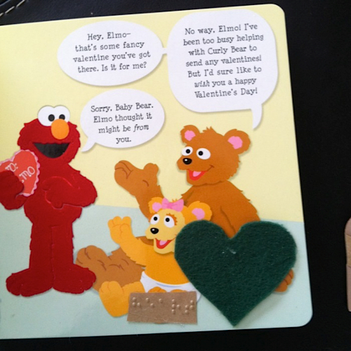 page of Elmo tactile book