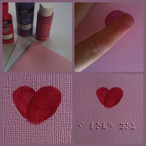 pink and red fingerprint heart Valentine