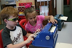 Alden and Ryleigh brailling together