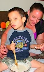 stirring the flour mixture