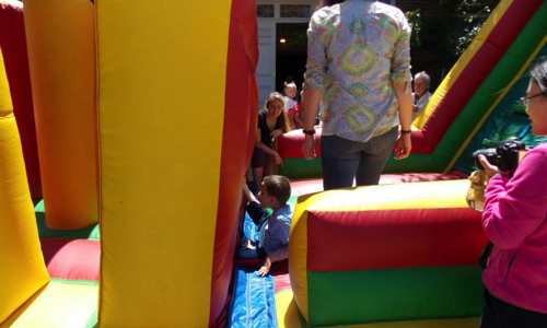 Ivan in the bouncy house.