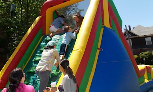 Ivan in the bouncy house.