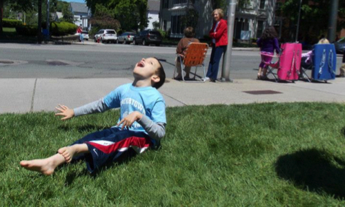 Ivan after the bouncy house.