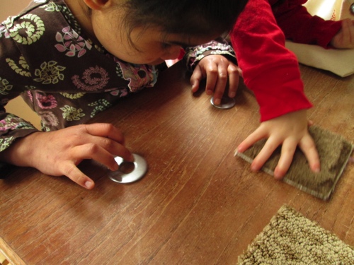 Anelia touching the washers.