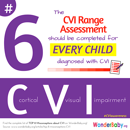 The CVI Range Assessment developed by Dr. Christine Roman is a preferred assessment for the visual skills in children with CVI