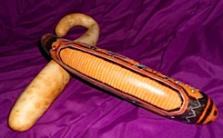A Guiro made from a gourd