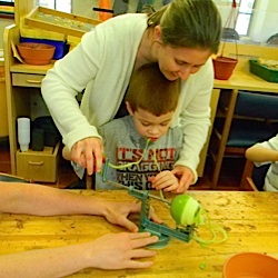 peeling apples with an apple peeler