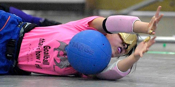 blocking the ball in goalball