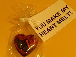 crayon heart wrapped with message