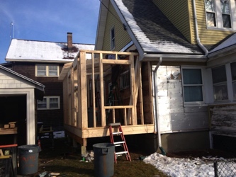 Framing out the new bathroom