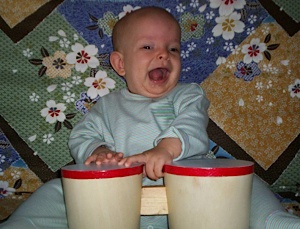 Ivan playing his drum