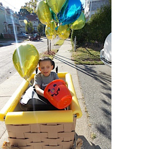 Ivan sitting in his hot air balloon