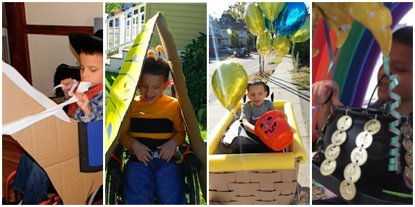 Ivan in his four costumes from Halloweens past.