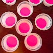 cupcake baking cups inside applesauce cups with cardstock bottoms