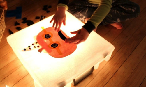 Pumpkin Decorating on a Light Box