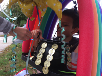 Ivan in his rainbow wheelchair costume