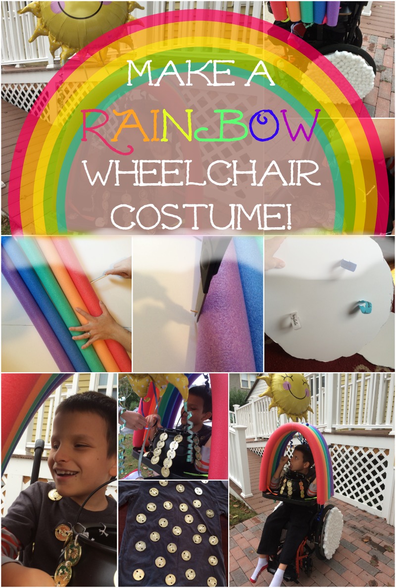 making a rainbow wheelchair costume