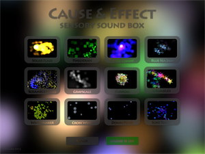 Screenshot of Sensory Sound Box home page