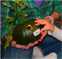 touching the sticky eye balls in the pumpkin