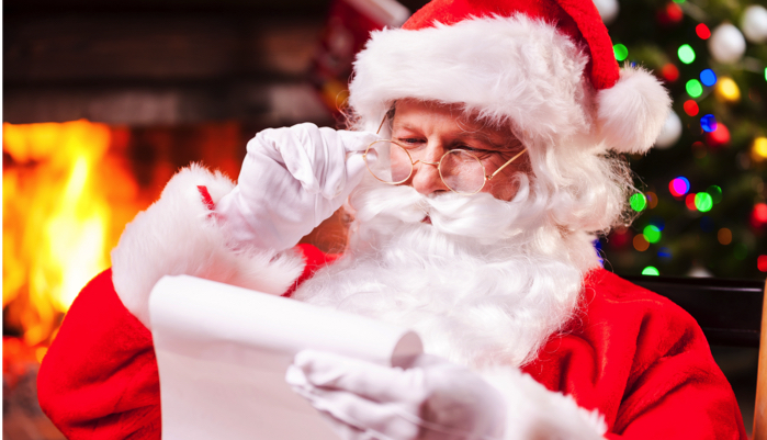 Santa reading a list