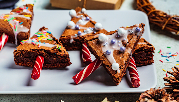 Christmas tree brownies