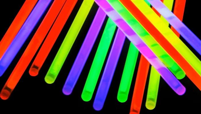 multi-colored neon glow sticks