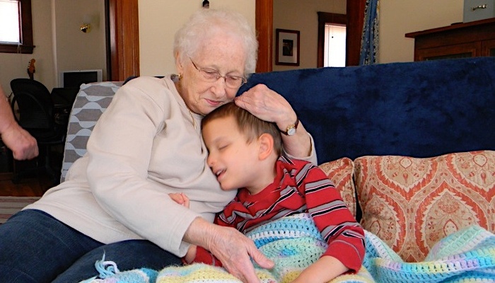 Ivan with his great-grandma