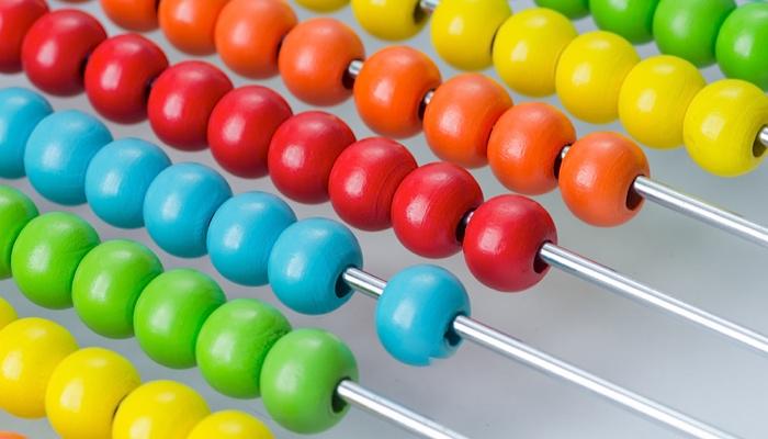 close up of a colorful abacus