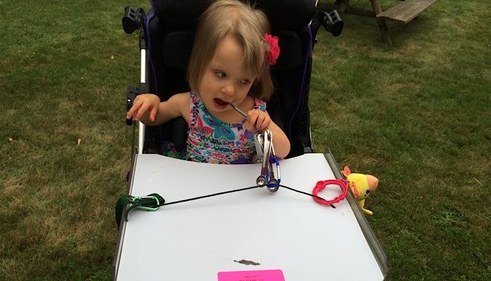 Anabel with her stay-put tray