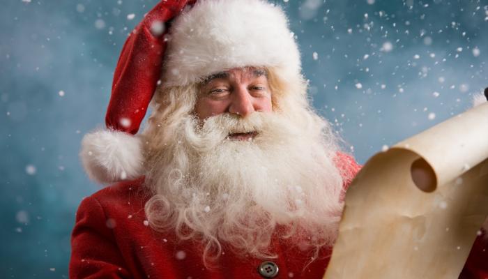 Santa reading his list