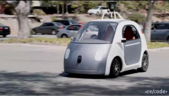 Google's self-driving car is rounded with no mirrors or other protrusions.