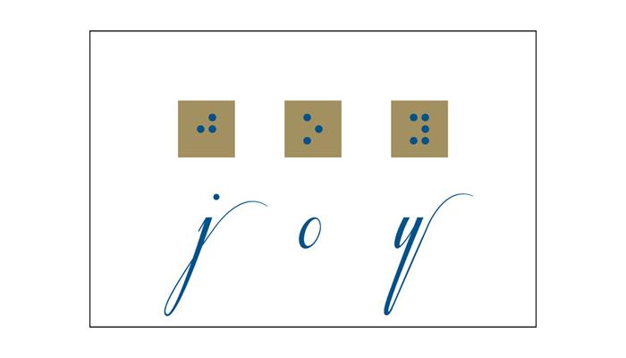 Joy print/braille Christmas cards