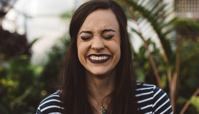 woman laughing