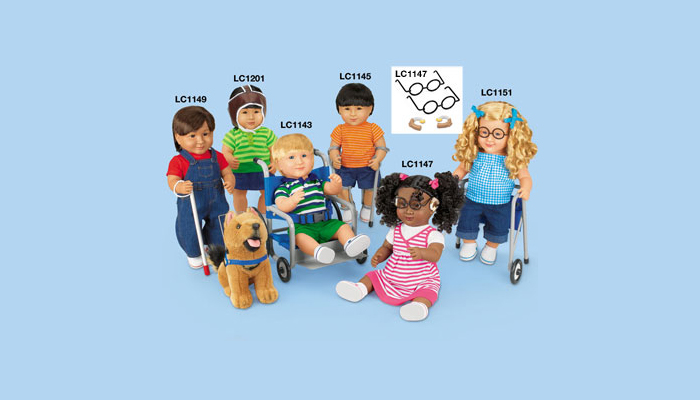 Dolls with canes and wheelchairs