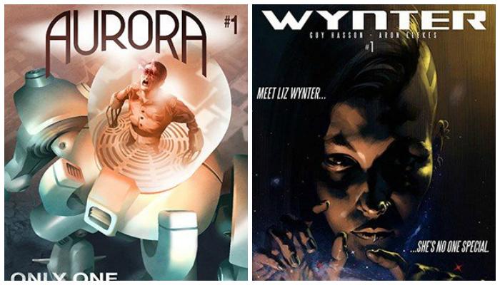 Aurora and Wynter comic book covers