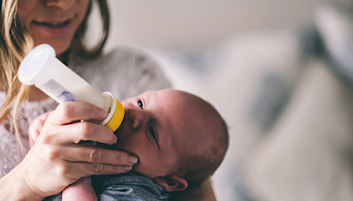 baby with a bottle