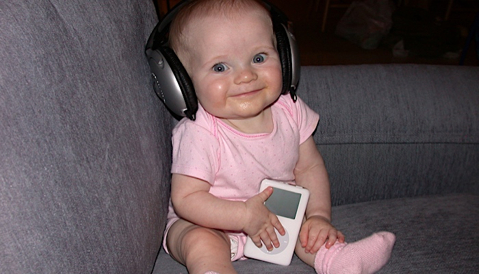 baby with iPod