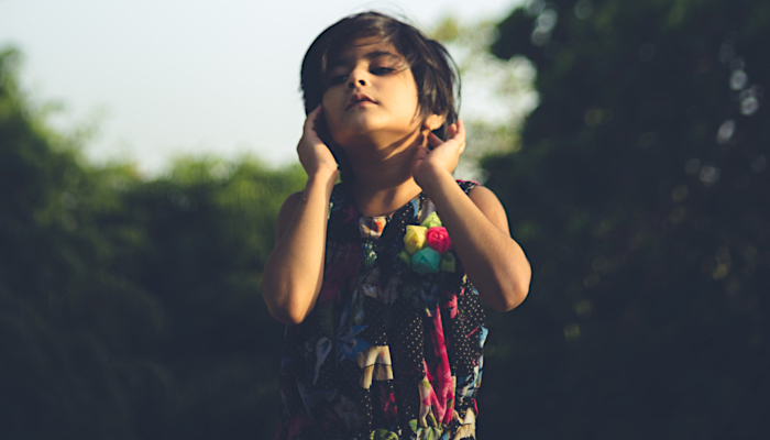 blind child listening