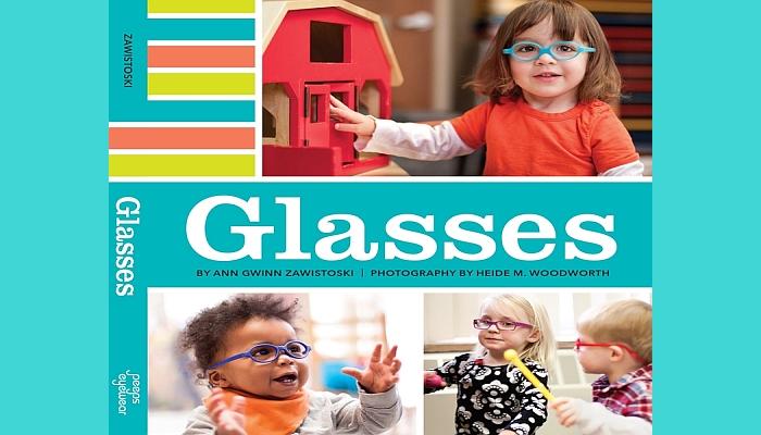 Front cover of board book titled "Glasses"