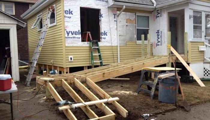 building a new bathroom and wheelchair ramp