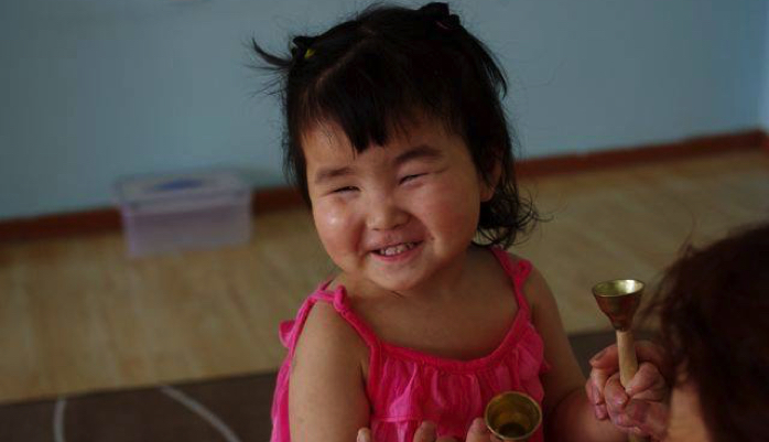 young girl smiling